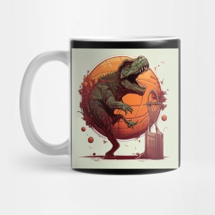 Dinosaur Playing Basketball Funny Mug